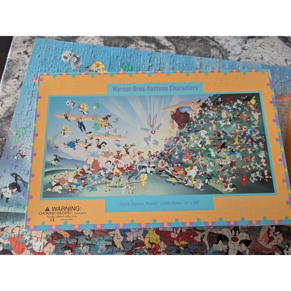 1996 Warner Bros cartoon characters 1000 piece jigsaw puzzle Rare Find, Vintage
